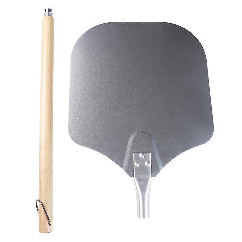 430 stainless steel pizza shovel - pizza and cake lifter with wooden handle - pizza scraper for pizza, tarte flambe and bread - removable handle