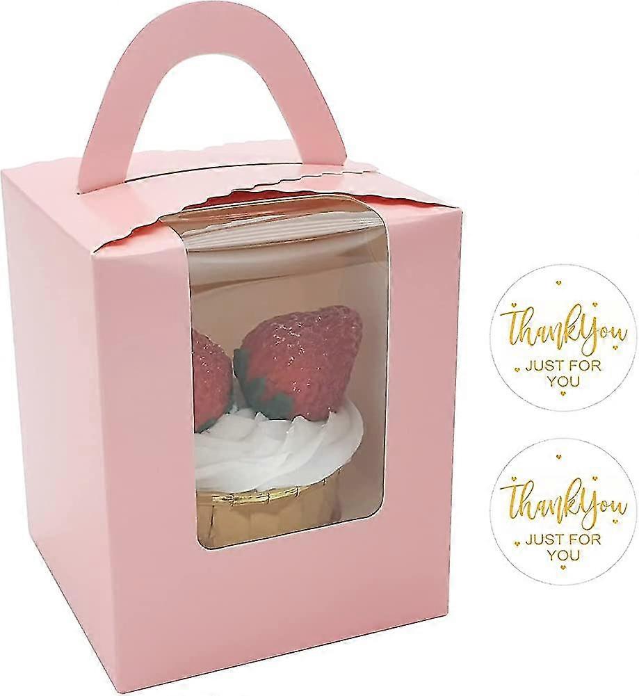 25 Pack Heilwiy Gift Cupcake Boxes Muffin Boxes With Window Individual Cake