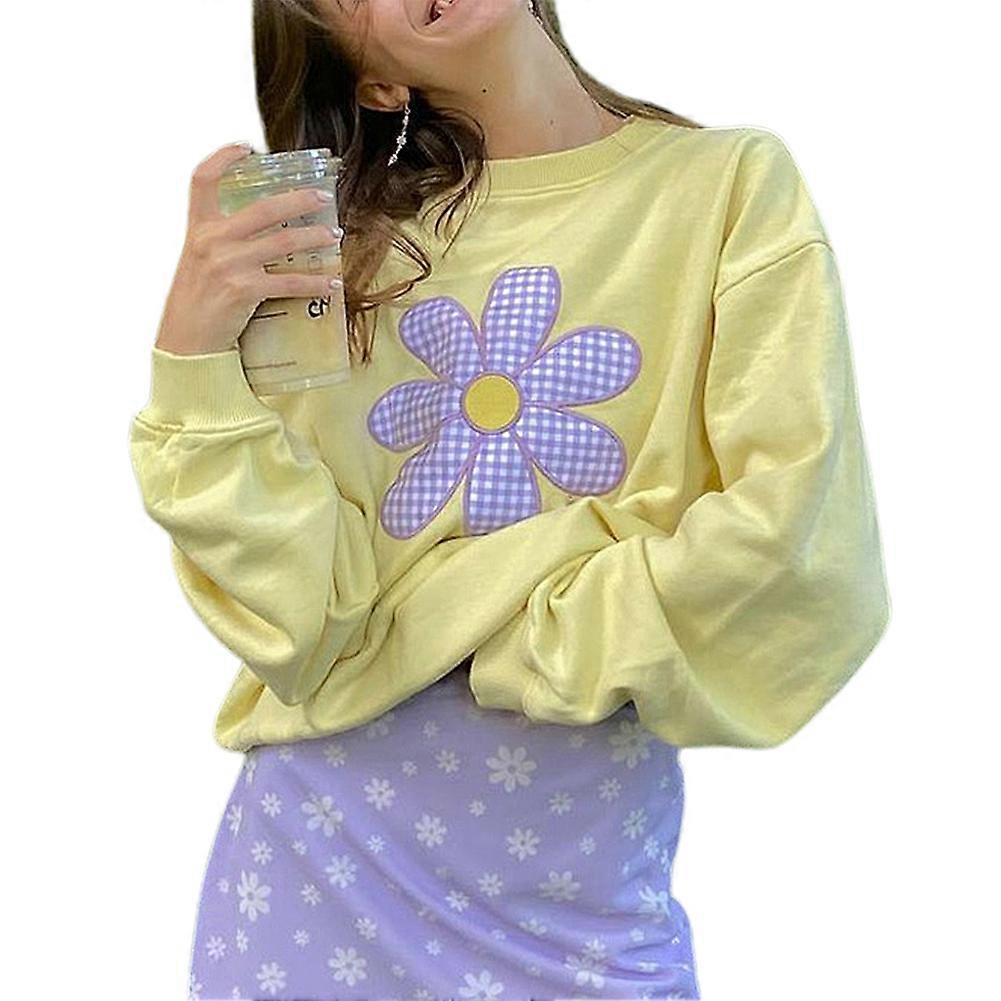 90s Aesthetics Sweet Daisy Pattern Oversized Sweatshirts
