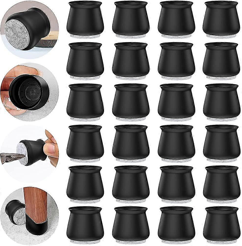 Litzeeチェアレッグプロテクター、堅木張りの床用24個、シリコーンチェアレッグ