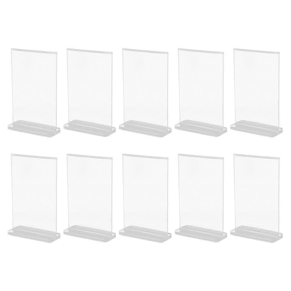 10Pcs Menu Display Stand Desktop Price Chart Holder T-Shaped Acrylic Menu Holder for Restaurants