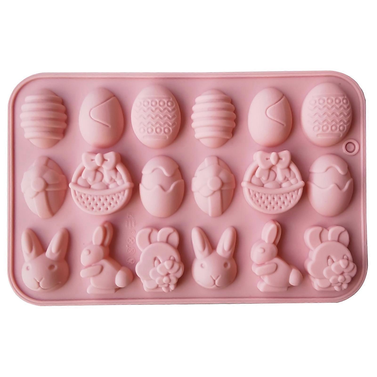 Easter Chocolate Mold Egg Shape Clear Texture Silicone 18 Cavity Cake Decorating Candy Mold for Party