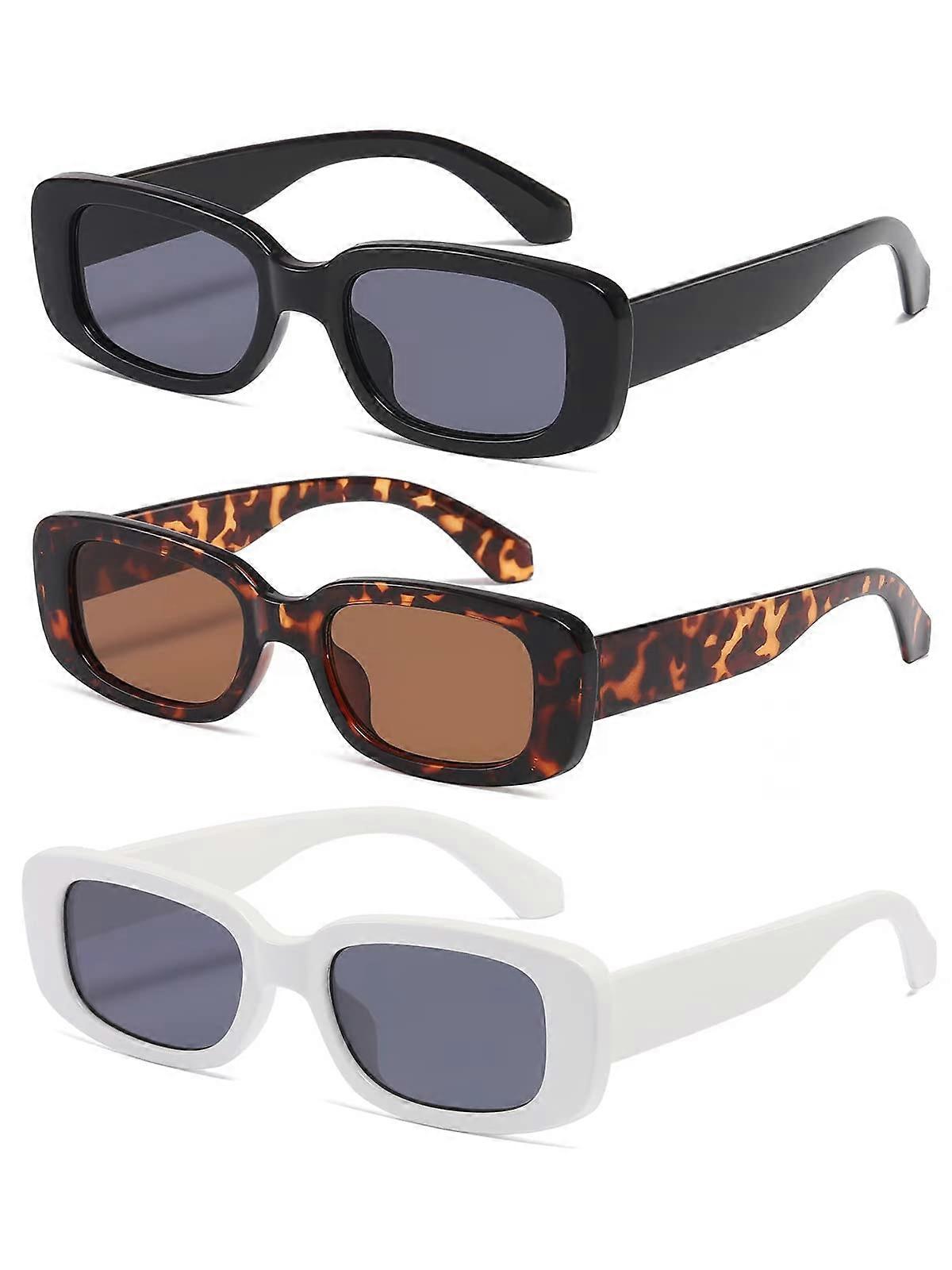 Women's Rectangular Sunglasses Men's Trend, 3pcs