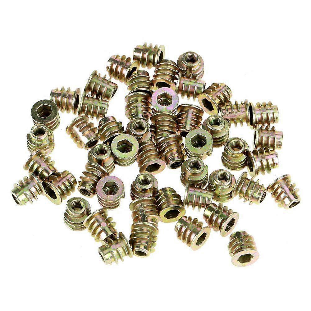 Winter promotion,Threaded Insert Nuts, 50pcs M4*8mm Hexagon Socket Cap Screw Nuts Zinc Alloy Insert Nuts Hex Nuts