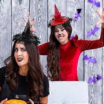 Halloween Witch Feather Hat Headband- Cute Witch Headpiece  display picture 1