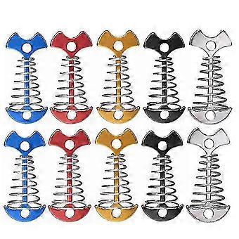 10Pcs Adjustable Plank Floor Spring Anchor Tent Pegs Buckle...