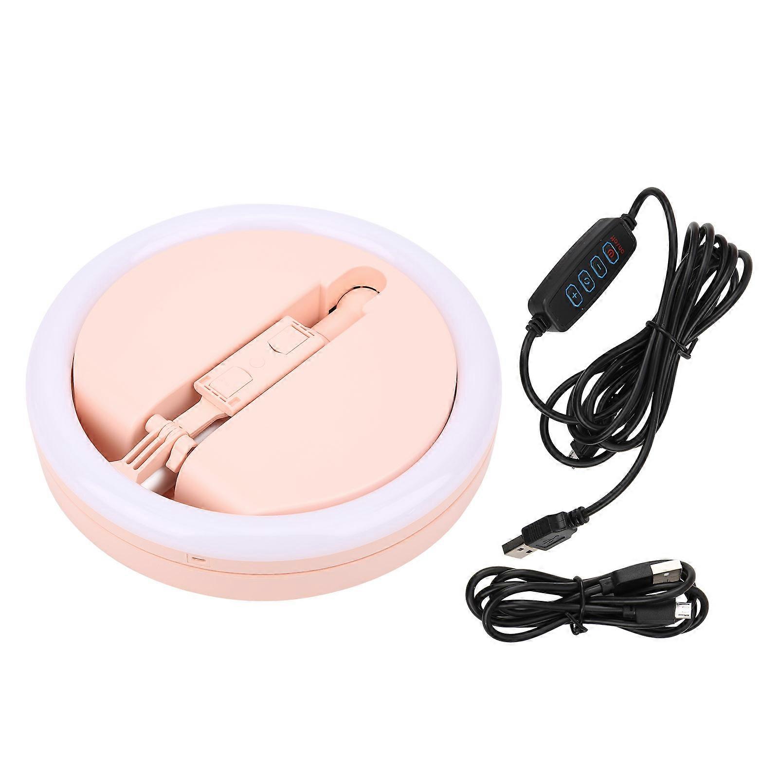 12in LED Fill Light Foldable MultiFunction Lamp Round Shape Bright Adjustable for Live Vlog