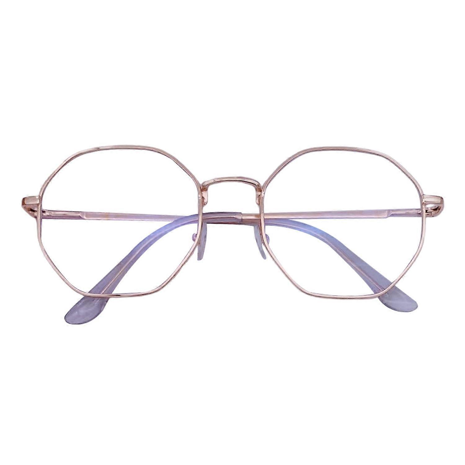 Blue Light Blocking Glasses Unisex Octagon Frame Clear View Strong Hinge Eye Protection Clear
