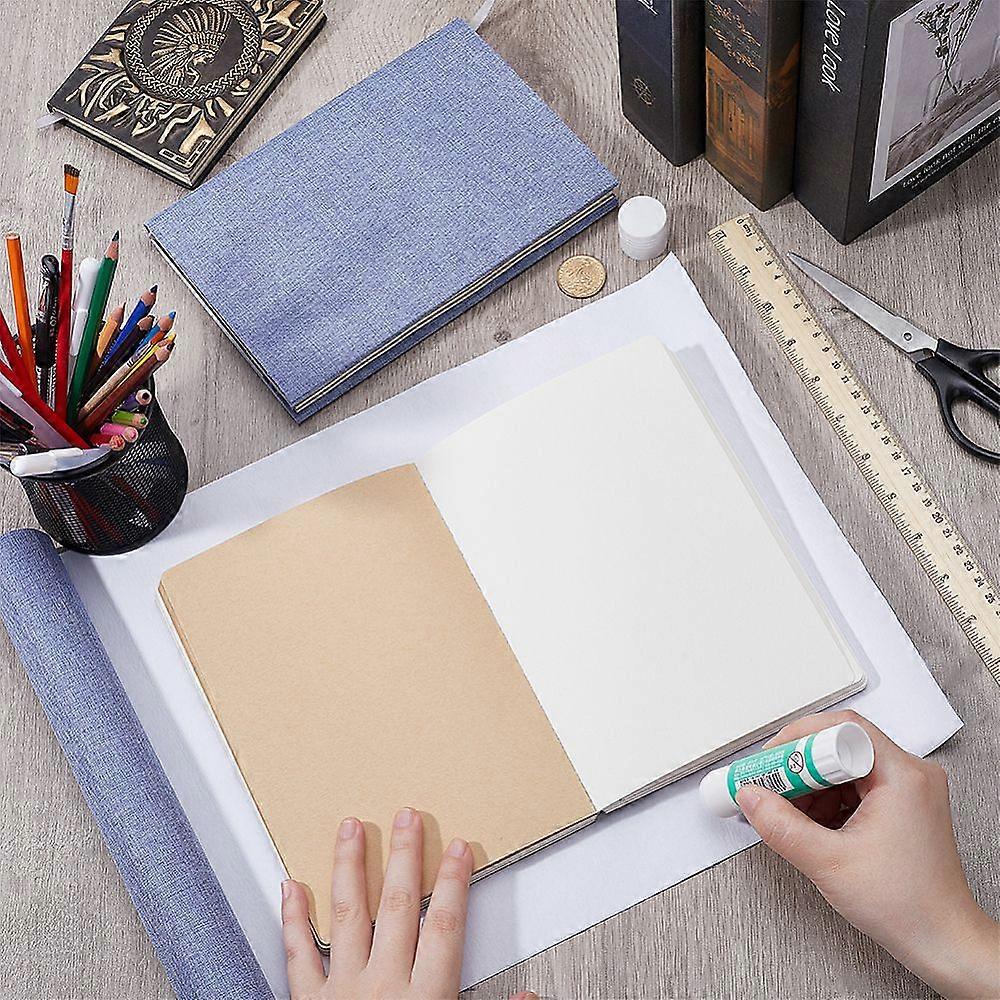 DIY Imitation Leather Fabric with Paper Back for Book Binding Velvet Box Making Cornflower Blue 300x1300mm