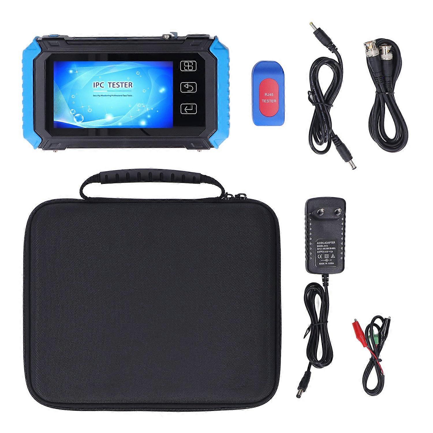 CCTV Tester 1920x1080 5.5in IPS Touch Screen Monitor AHD CVI TVI Test Tool 100‑240VAC EU Plug