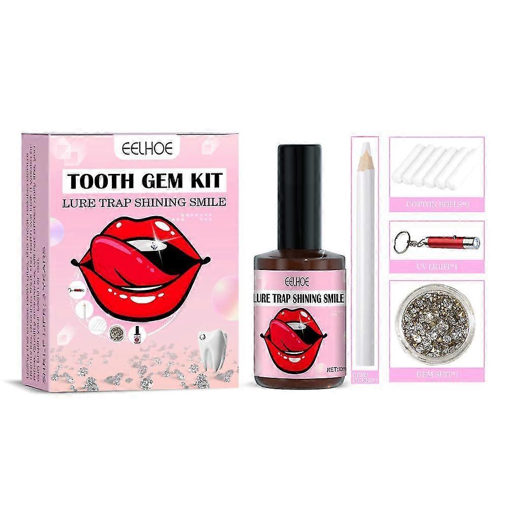 Tooth Jewelry Set,diy Teeth Gems Kit With Curing Light And Glue