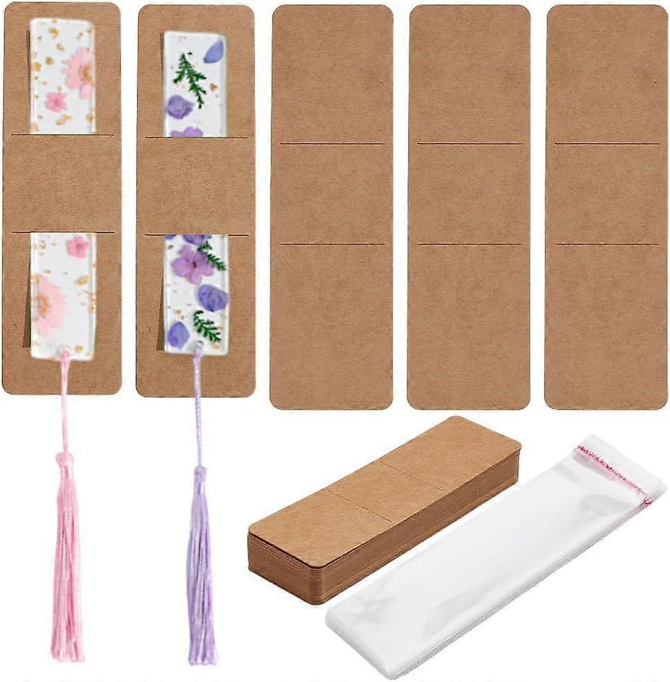 120Pcs Kraft Bookmark Holder DIY Bookmarks Blank Display Cards Kraft  Bookmark Sleeve with OPP Cellophane Bags Burly Wood for Gift Packaging  Supplies B | Fruugo US