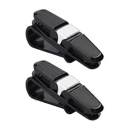 2Pcs Car Sun Visor Glasses Holders Adjustable Secure Mount with Card Clip