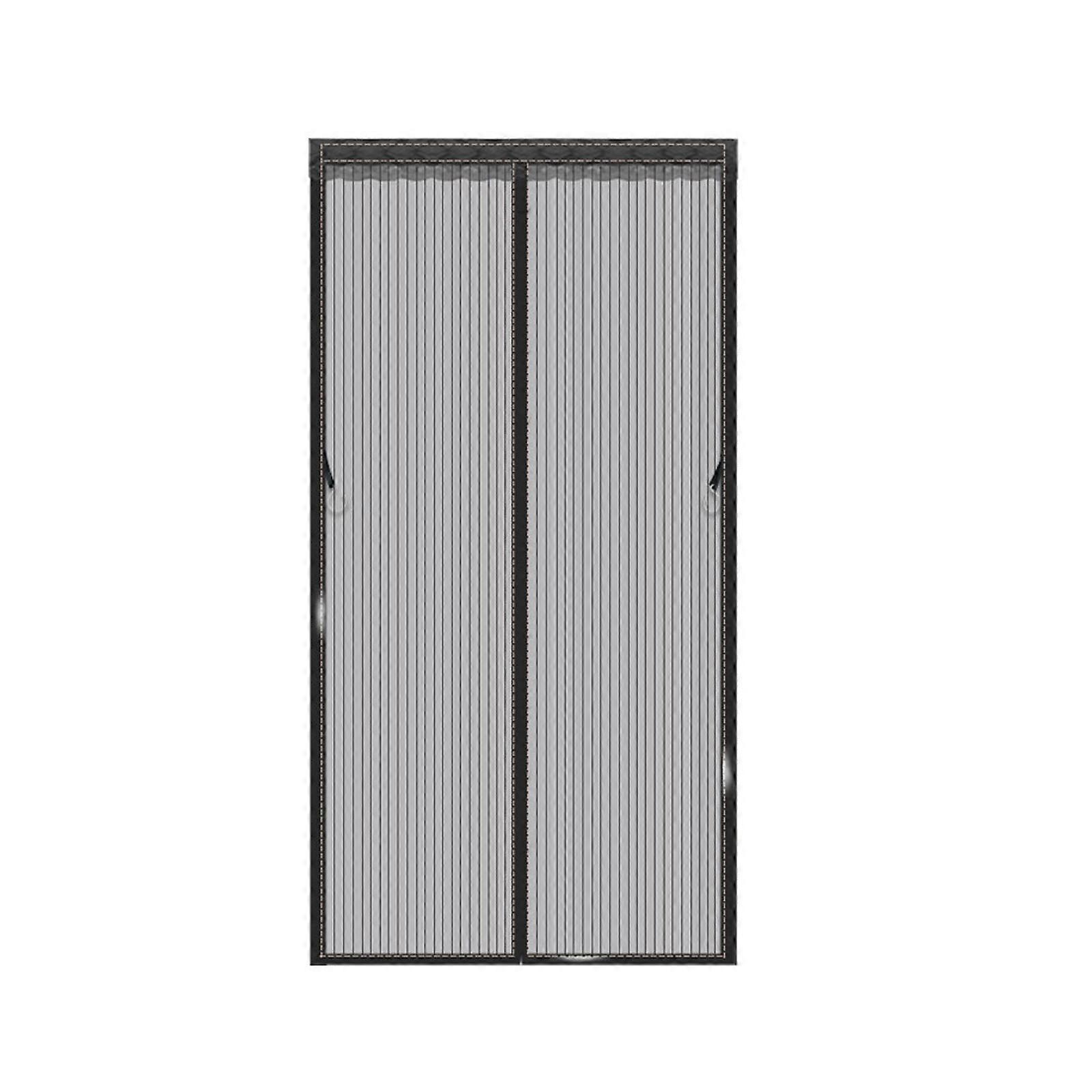 90x210cm Magnetic Insect Screen Door, Black, Hook & Loop Closure