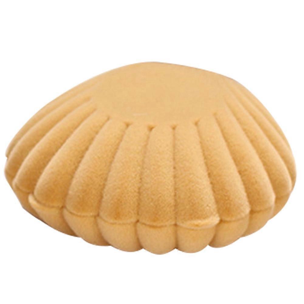 Mini Portable Shell-Shape Solid Color Storage Box Decoration Jewelry Container Holder (Apricot)