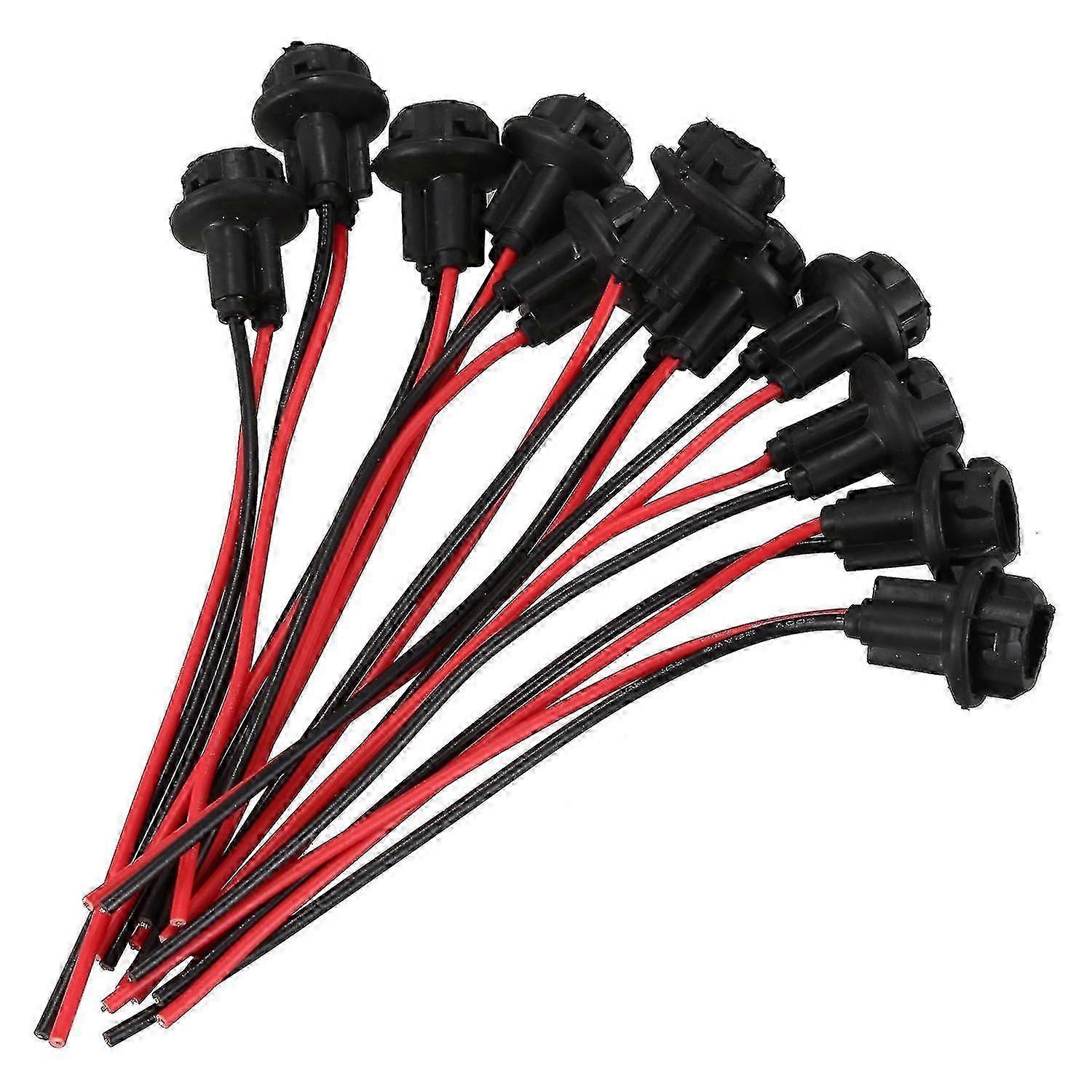 10x T10 W5W 168 194ランプホルダーソケットガラスベースランプソケットDIY、ブラック