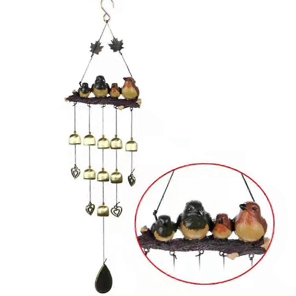 Garden Bird Multi-Bells Wind Chimes for Outside Decoration Elegant Wind Chime