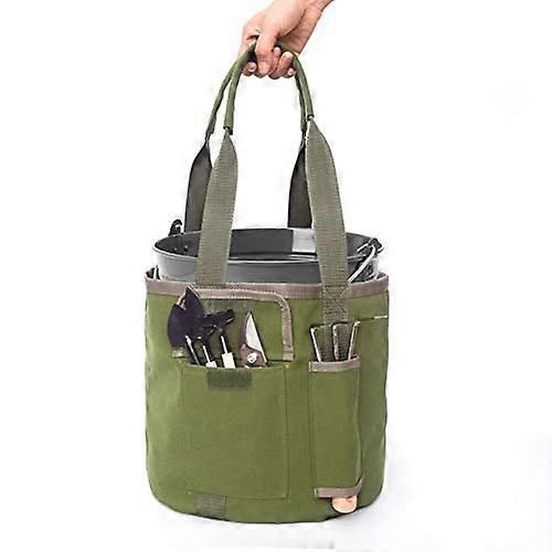 Canvas Garden Storage Tote Bag Organizer for Gardening Tools - Durable, Lightweight, Multi-Pocket, Waterproof Design