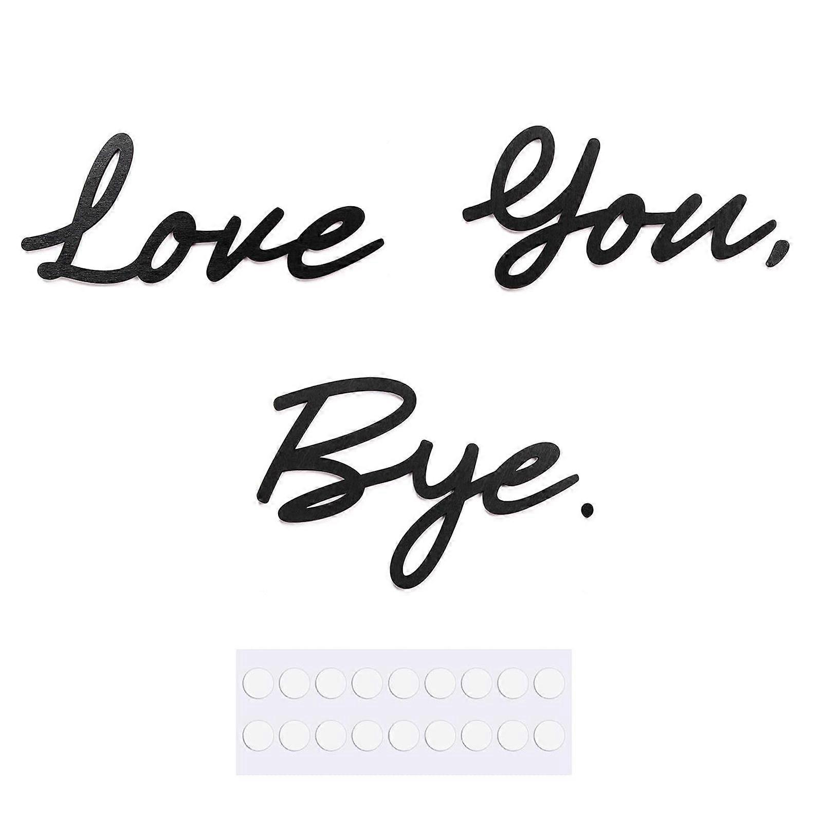 أحبك وداعا الخشب تسجيل الجدار الديكور مع الغراء نقطة المنزل غرفة المعيشة غرفة نوم المدخل مدخل 3D رسالة فوق الباب جدار الفن زخرفة