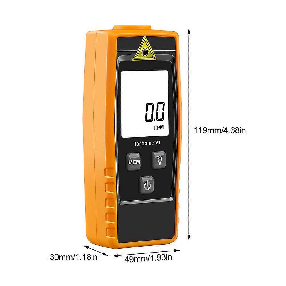 RZ853 Tachometer 2.5 To 99999RPM Non-Contact Digital Tachometer with Reflection Tag Tachometer for Motor Fan Airplane Ship