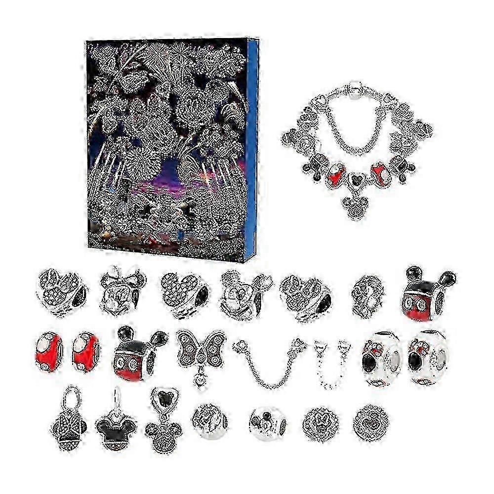 Anime Disney Lilo Stitch Alloy Charm Accessories Christmas Advent Calendar Bracelet Necklace Trinket Diy Jewelry Countdown Calendar-w3