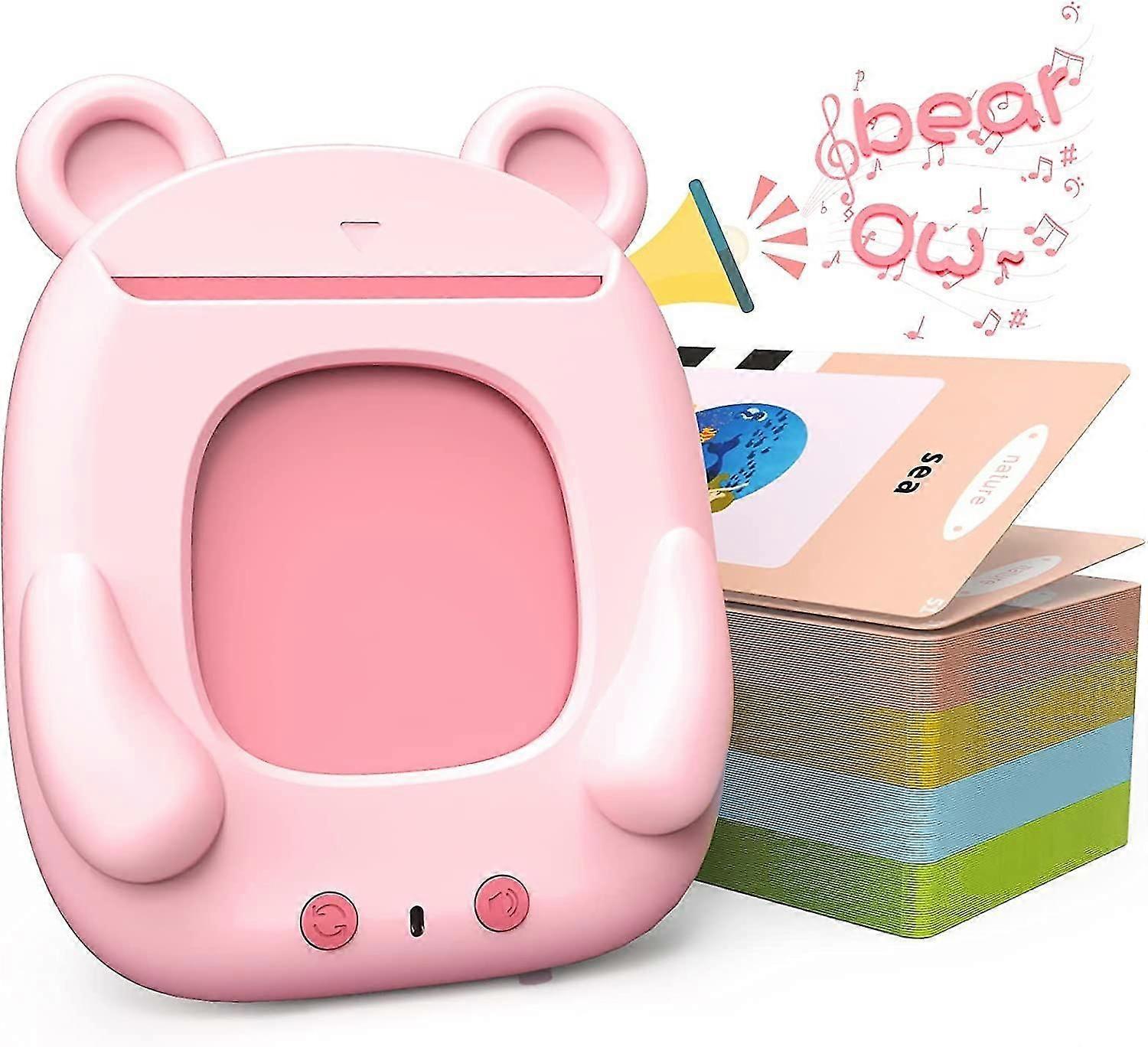 ألعاب علاج النطق بطاقات فلاش - ألعاب تعليمية للأطفال في مرحلة ما قبل المدرسة، وردي