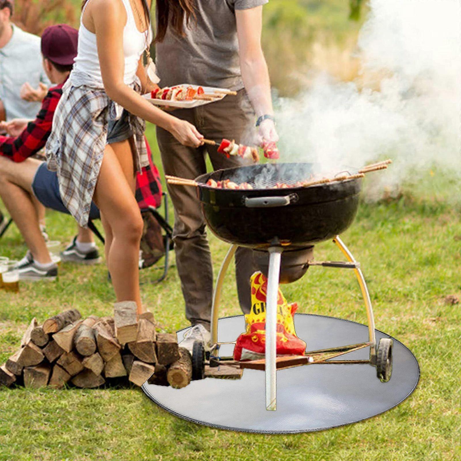 耐火マットシルバーラウンドシリコンファイバー難燃性防火毛布フィールドバーベキュー耐火布