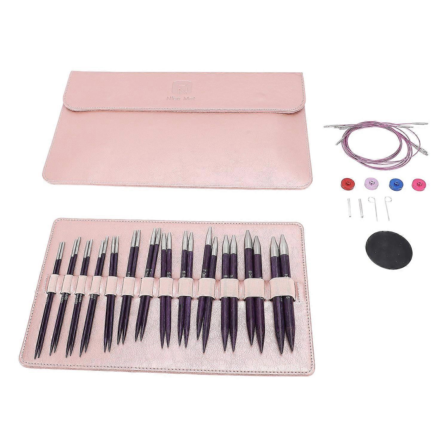 13 Pairs Circular Needles with 4 Cables 3.0-10.0mm 13cm Length Detachable Knitting Needle Set for Ho