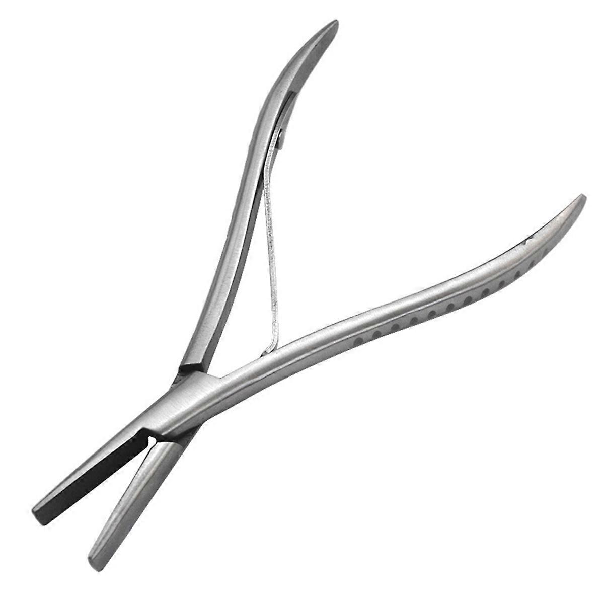 7-calowe płaskie zęby Srebrne szczypce do przedłużania włosów ze stali nierdzewnej z gładkimi rowkami Keratynowe narzędzia do przedłużania włosów