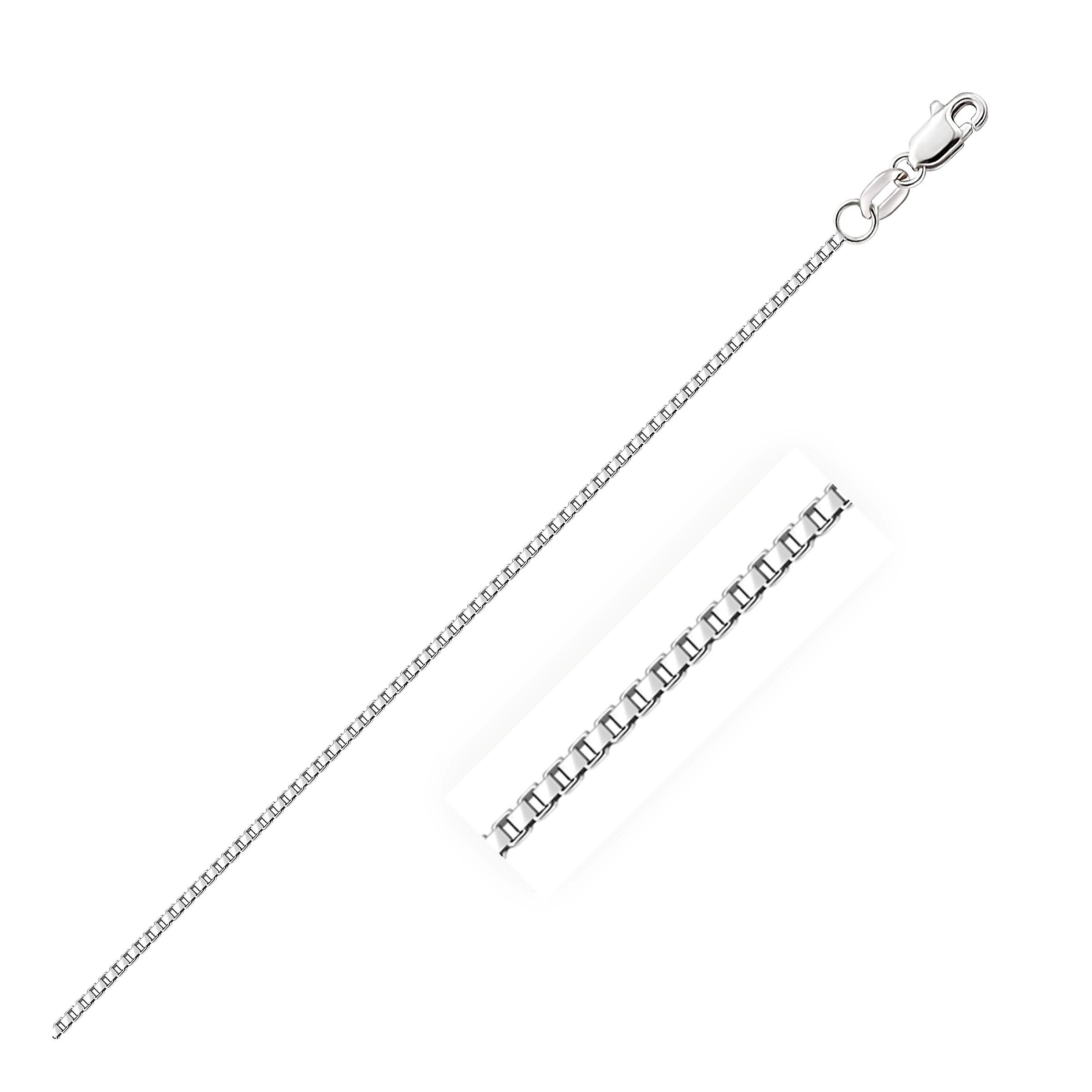 14kホワイトゴールド八角形ボックスチェーン1.0mm