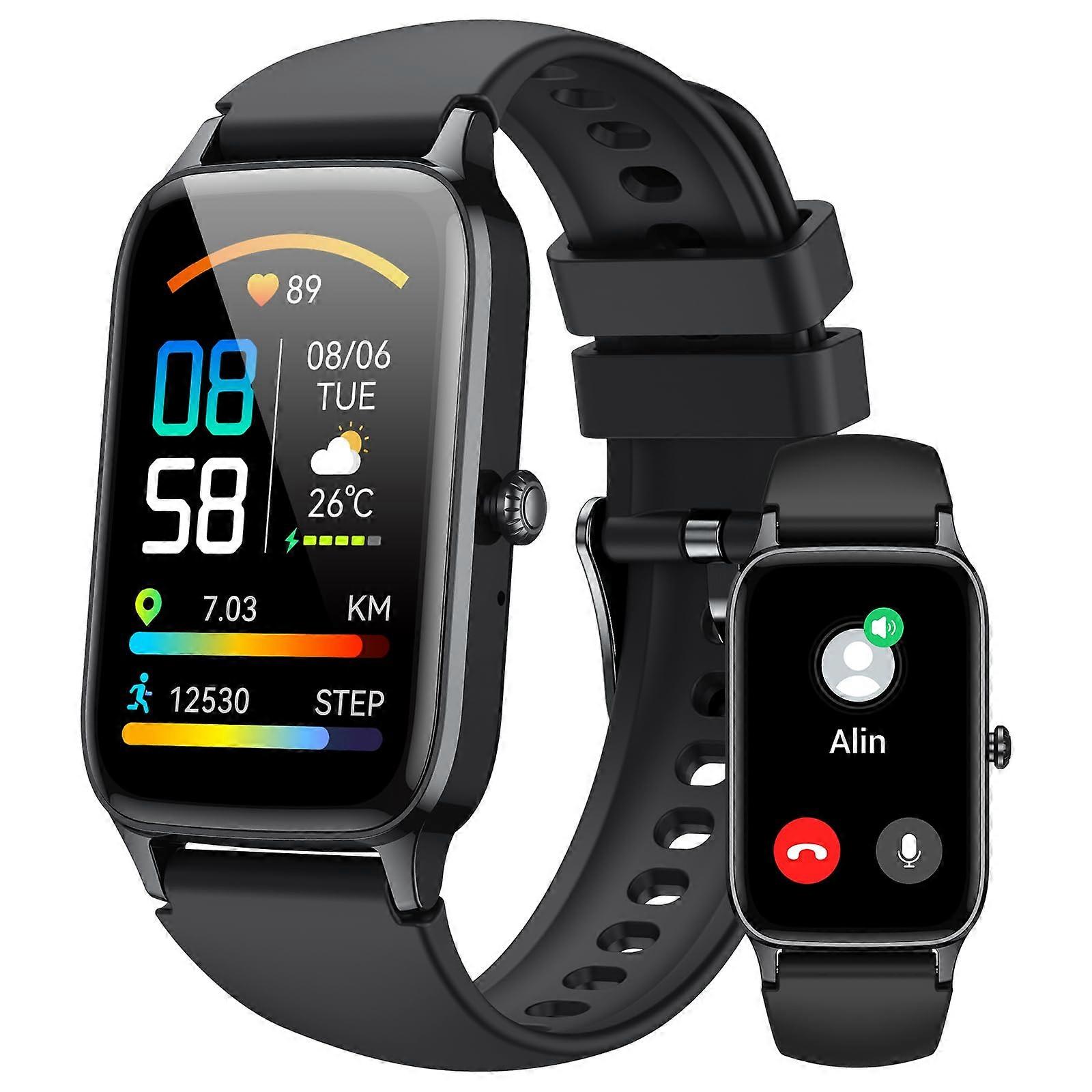 Smart Watch Fitness Tracker with Sleep Monitor and 1.57-Inch Touchscreen, Waterproof, Compatible with iOS and Android