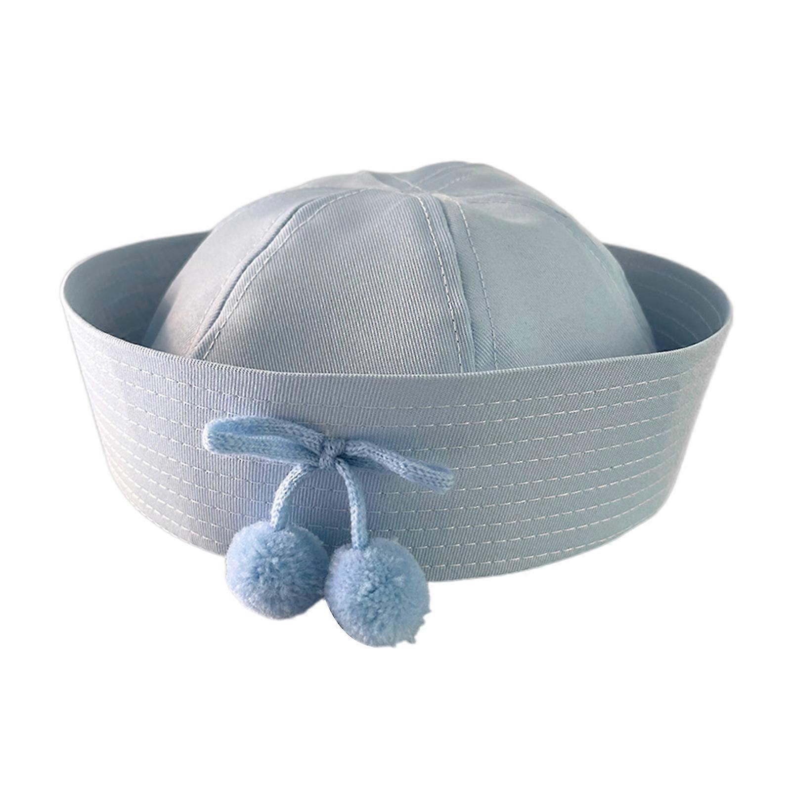 Sailor Captain Hat Delicate Captain Hats with Bow/ Crystal Stage Shows Cosplay Photo Props(Light Blue)