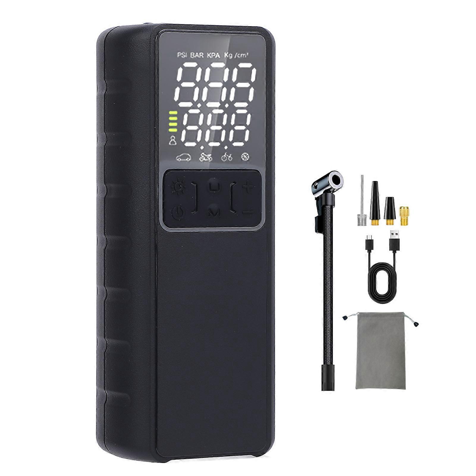 TICFOX Tyre Inflator Portable Air Compressor, 150PSI 8000mAh Battery Auto Stop LCD Display Portable Air Pump with LED Light and Power Bank Function