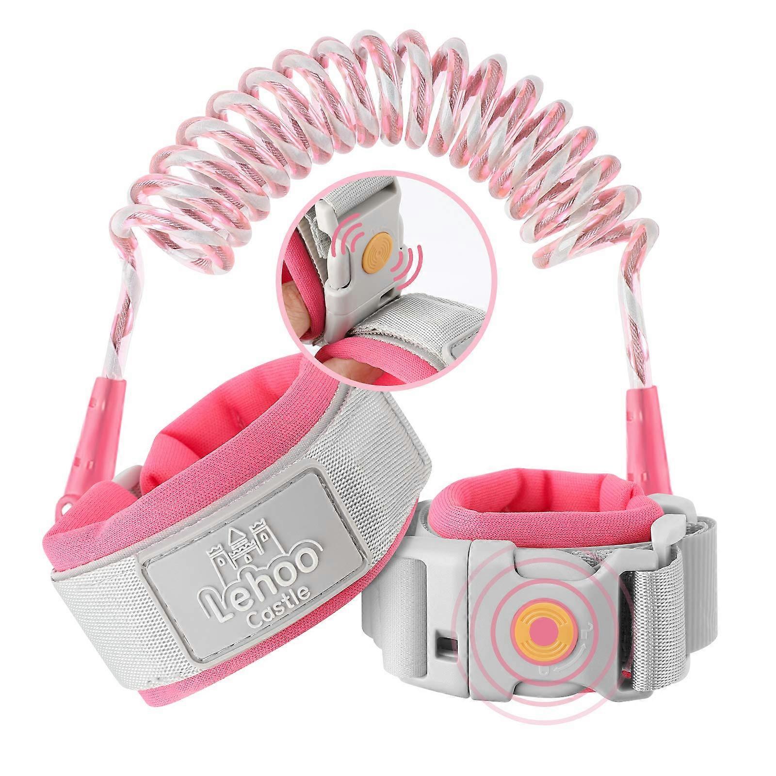 Upgraded Anti-Lost Wrist Link for Toddlers, Safety Child Harness with Induction Lock and Backpack Leash, Pink Color