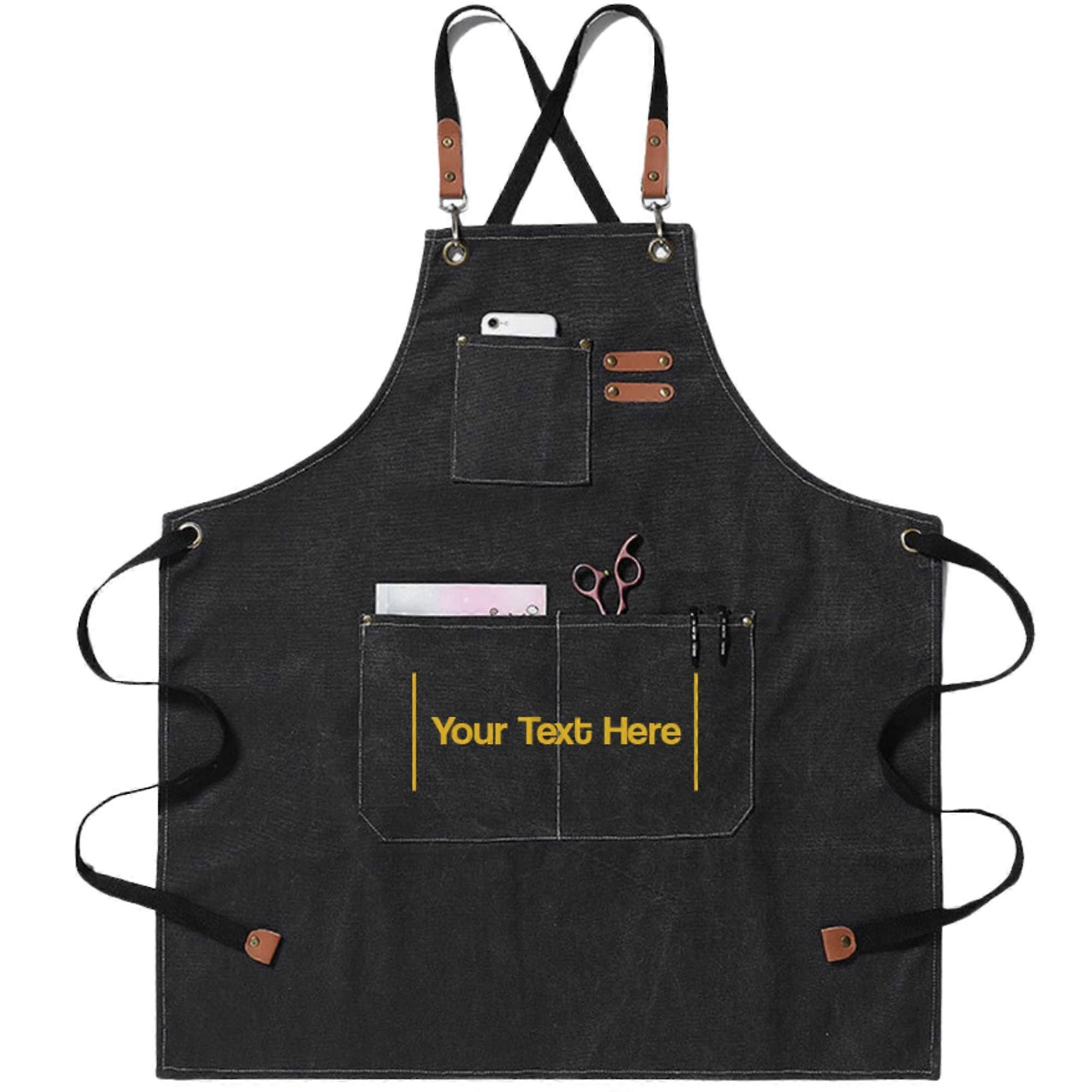Custom Cross Back Cotton Canvas Apron for Kitchen and Garden Use