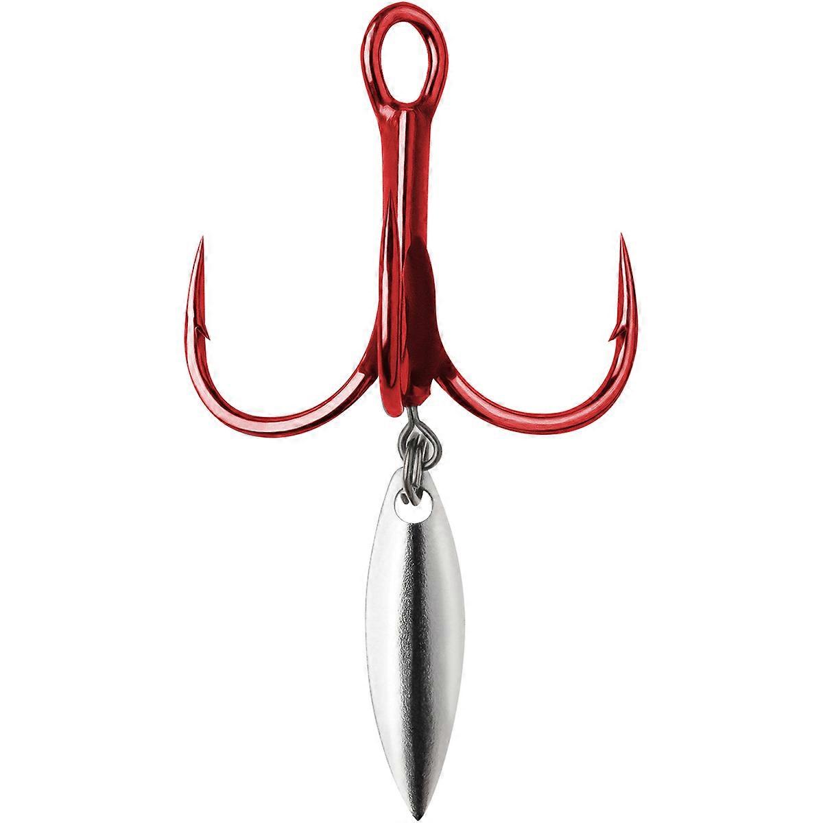 VMC Bladed Hybrid Treble Short Fishing Hook 2-Pack - Tin Red