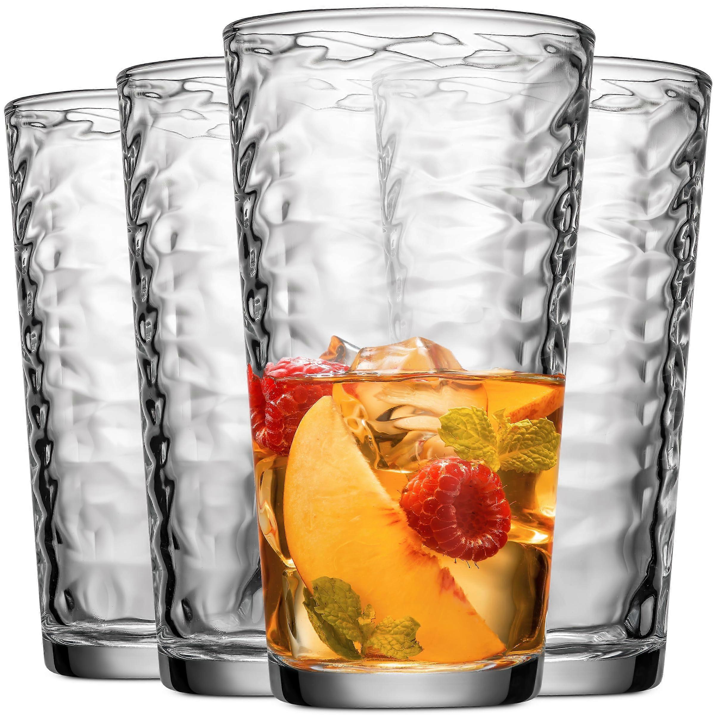 4 Set Highball Drinking Glasses for Water and Juice
