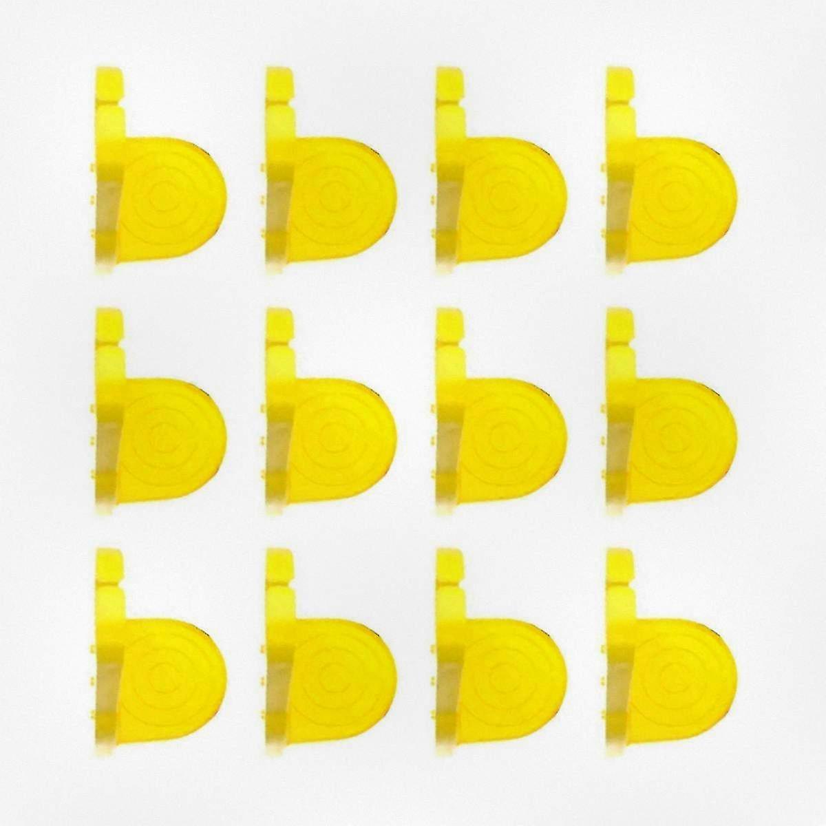 12pcs Non-spill Laundry Detergent Cup Holder Foldable Bracket Seamless Hook Yellow