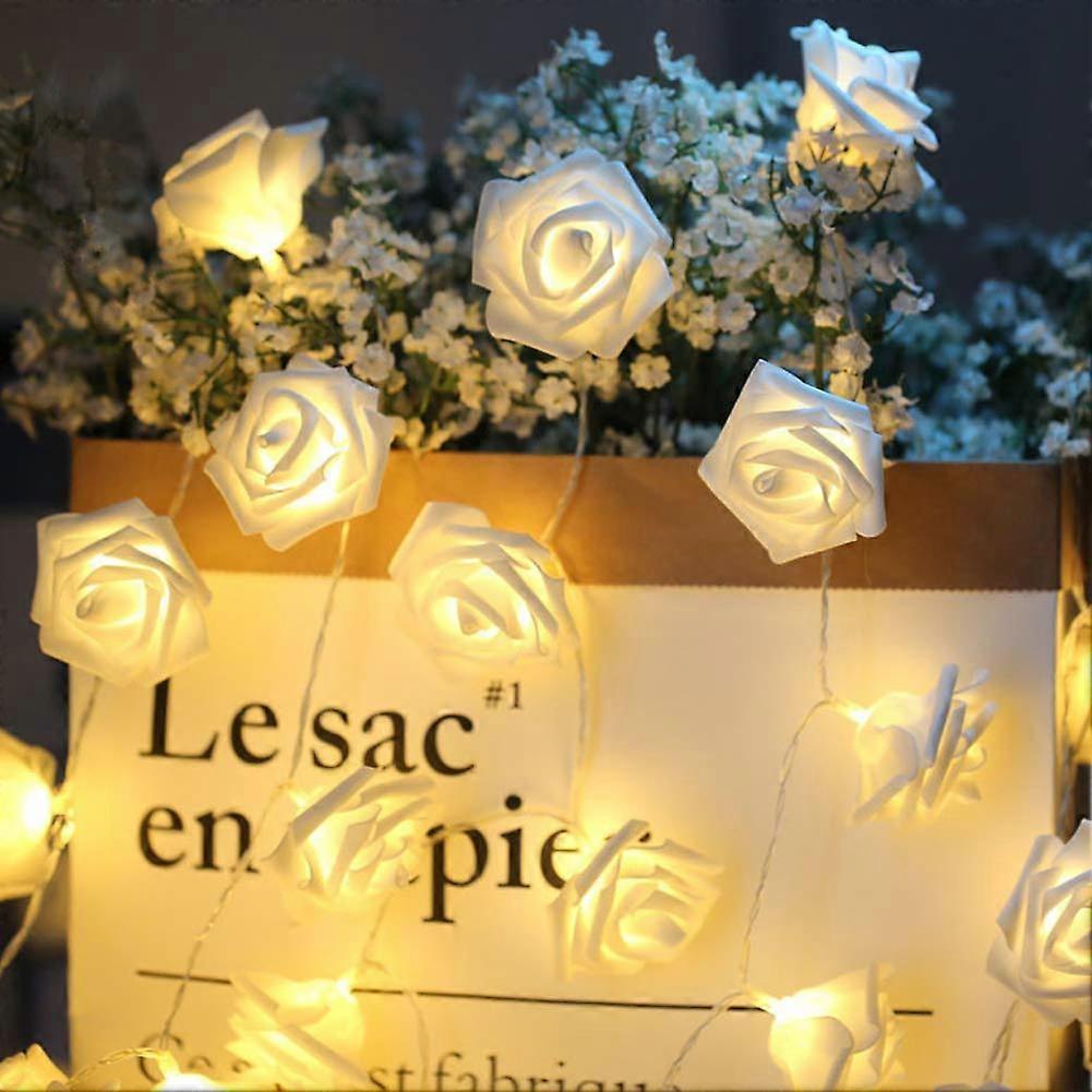 Dioche 3 Meter 20 LED USB Fairy Lights for Bedroom Decoration - Artificial Flower String Lights in Warm White for Weddings and Christmas