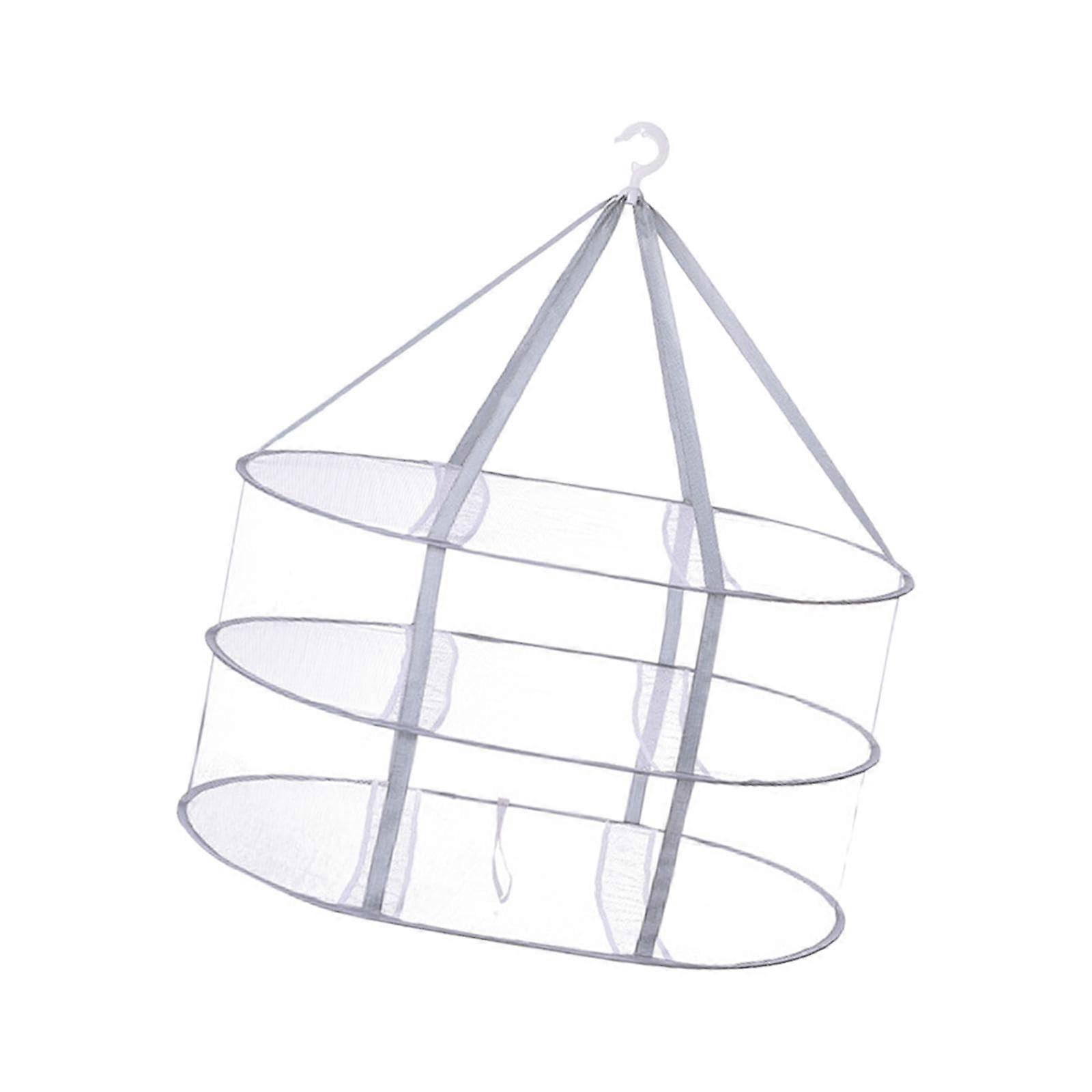 Clothing Drying Shelf Foldable Hanger Drying Shelf Straight Garning Shelf Plain Drying Shelf Stacking For Indoor Multi -Purpose Network 3 Layer