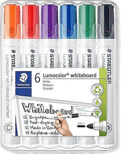 351, Dry Erase Whiteboard Marker, Xylene Free, Toluene Free and Virtually Odorless, 2mm Bullet Tip, Easel Box with 6 Colors, 351 WP6