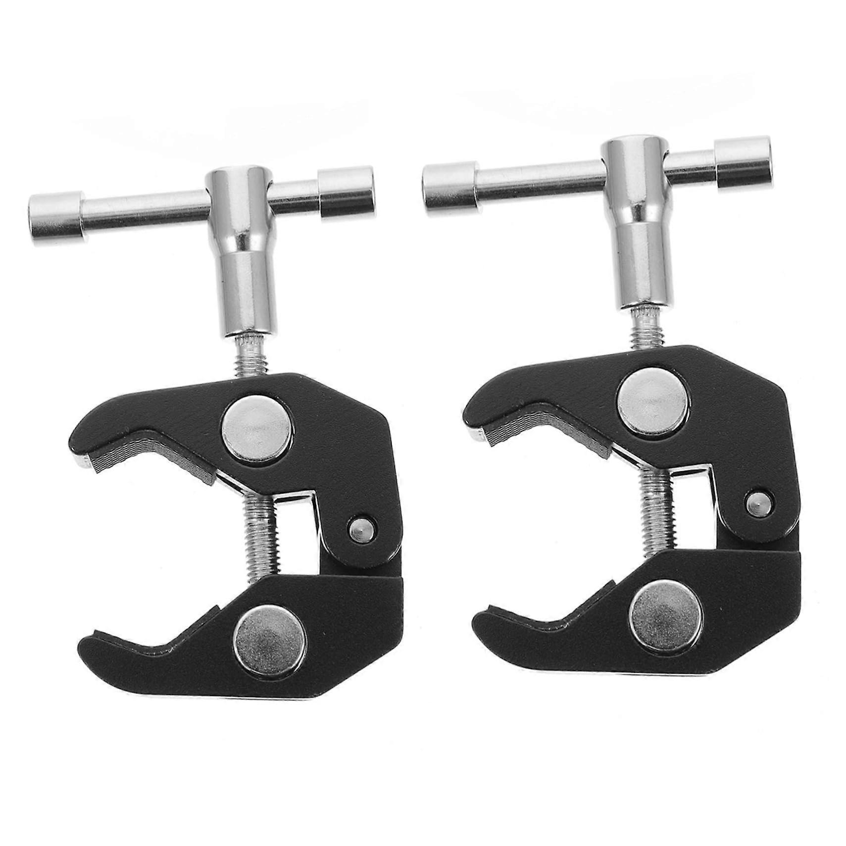 Multi-Functional Camera Clamp Mount 2-Pack, 3/8 Inch & 1/4 Inch Thread, Anti-Slip Pad for Rig Stability