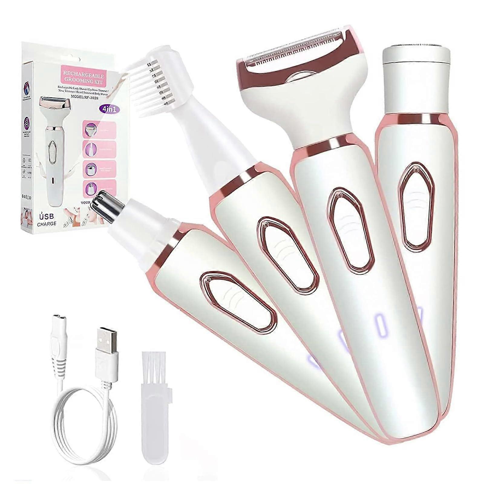 1 in 1 Rechargeable Female Electric Feather Hair Removal Machine Set with Precision Attachments and Ergonomic Design