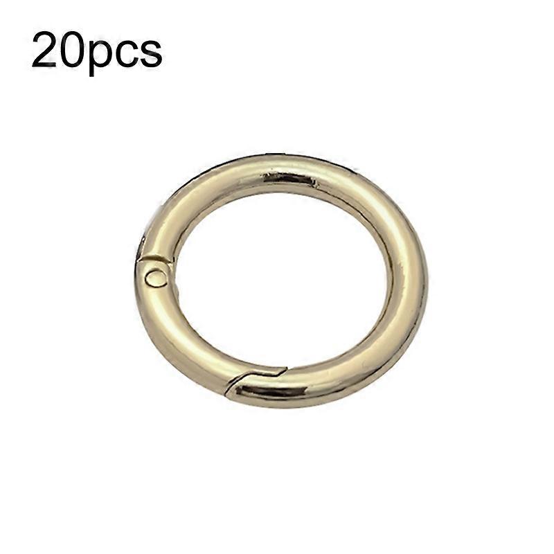 20pcs Zinc Alloy Spring Ring Metal Open Bag Webbing Keychain, Specification: 3 Points Light Gold