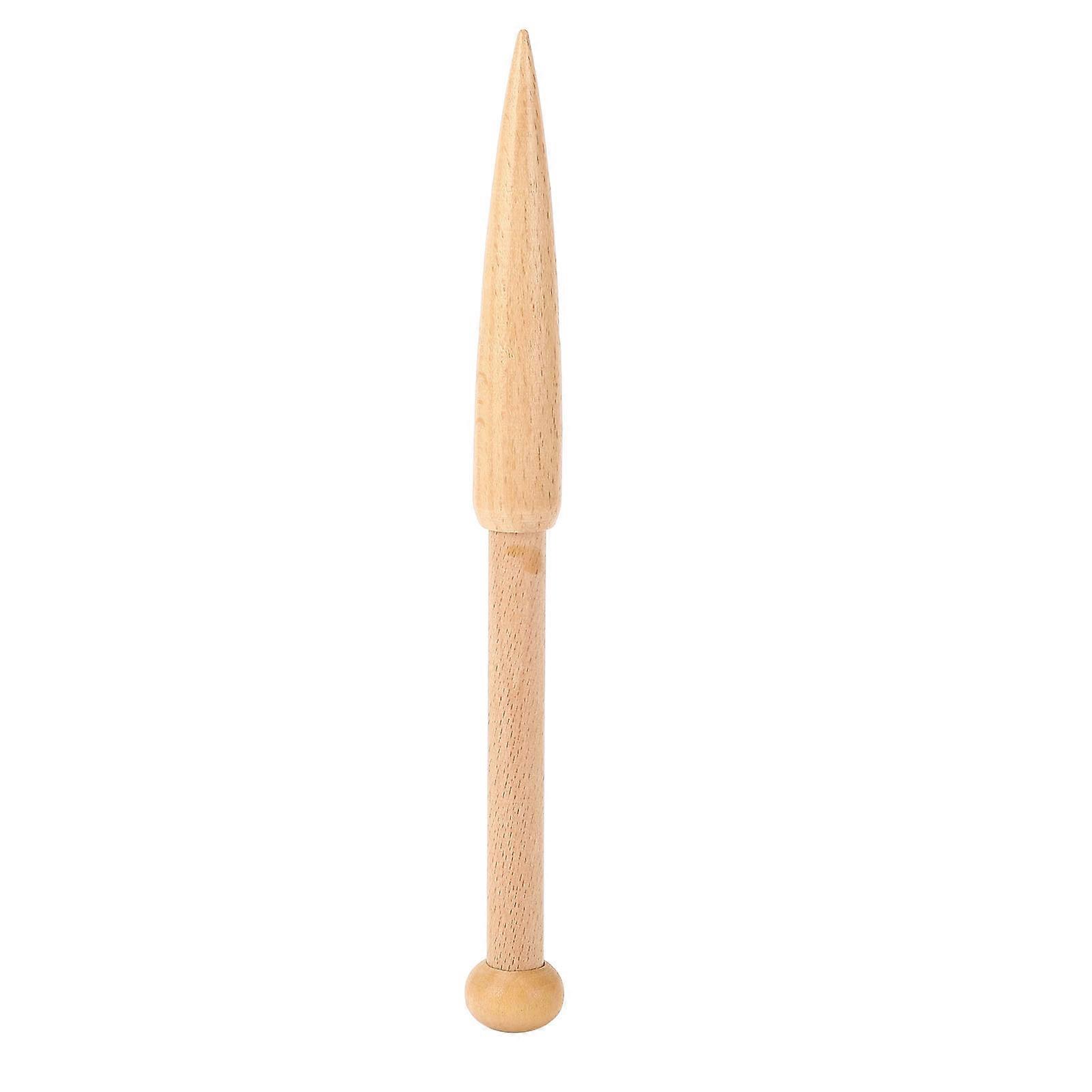 Wood Bobbin Stick Single Head Wooden Knitting Needles Beech Craft Weaving Weaving Machines Tools 17.8cm L