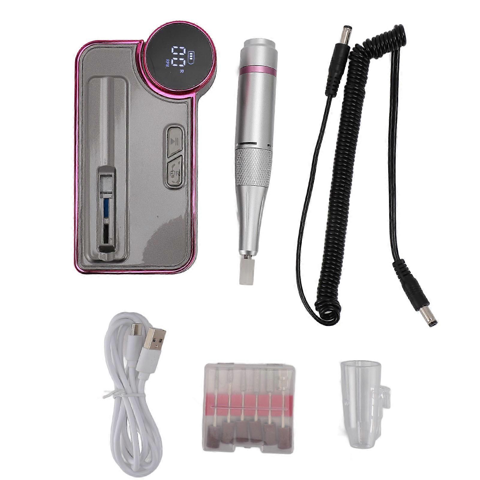 Electric Nail Drill Machine 35000RPM Low Noise High Speed Nail Grinding Machine with LCD Screen