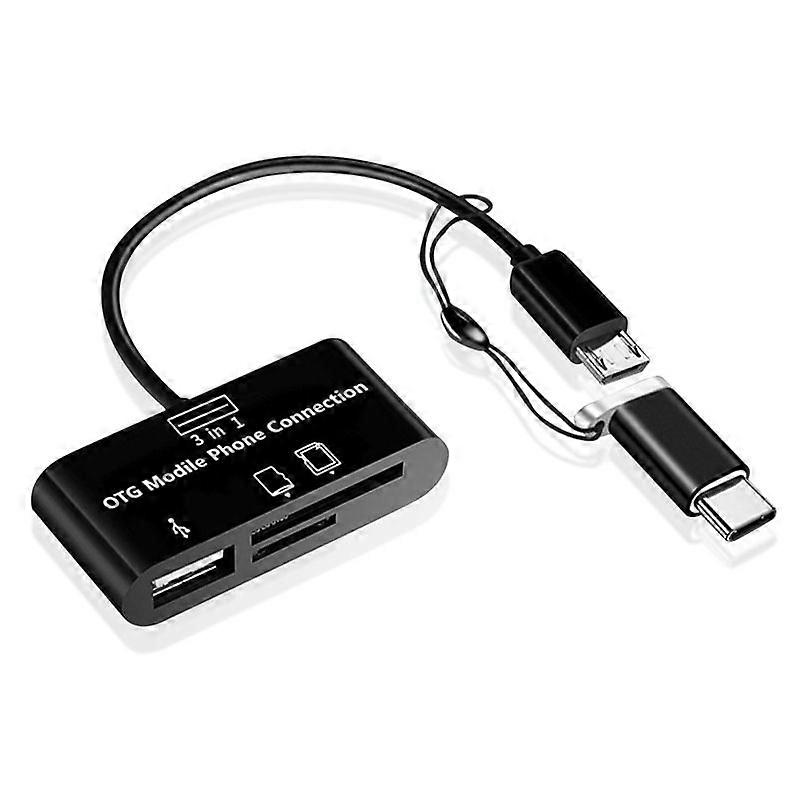 USB Flash Card Reader OTG adapter USB Type C til Micro USB SD TF kortleser