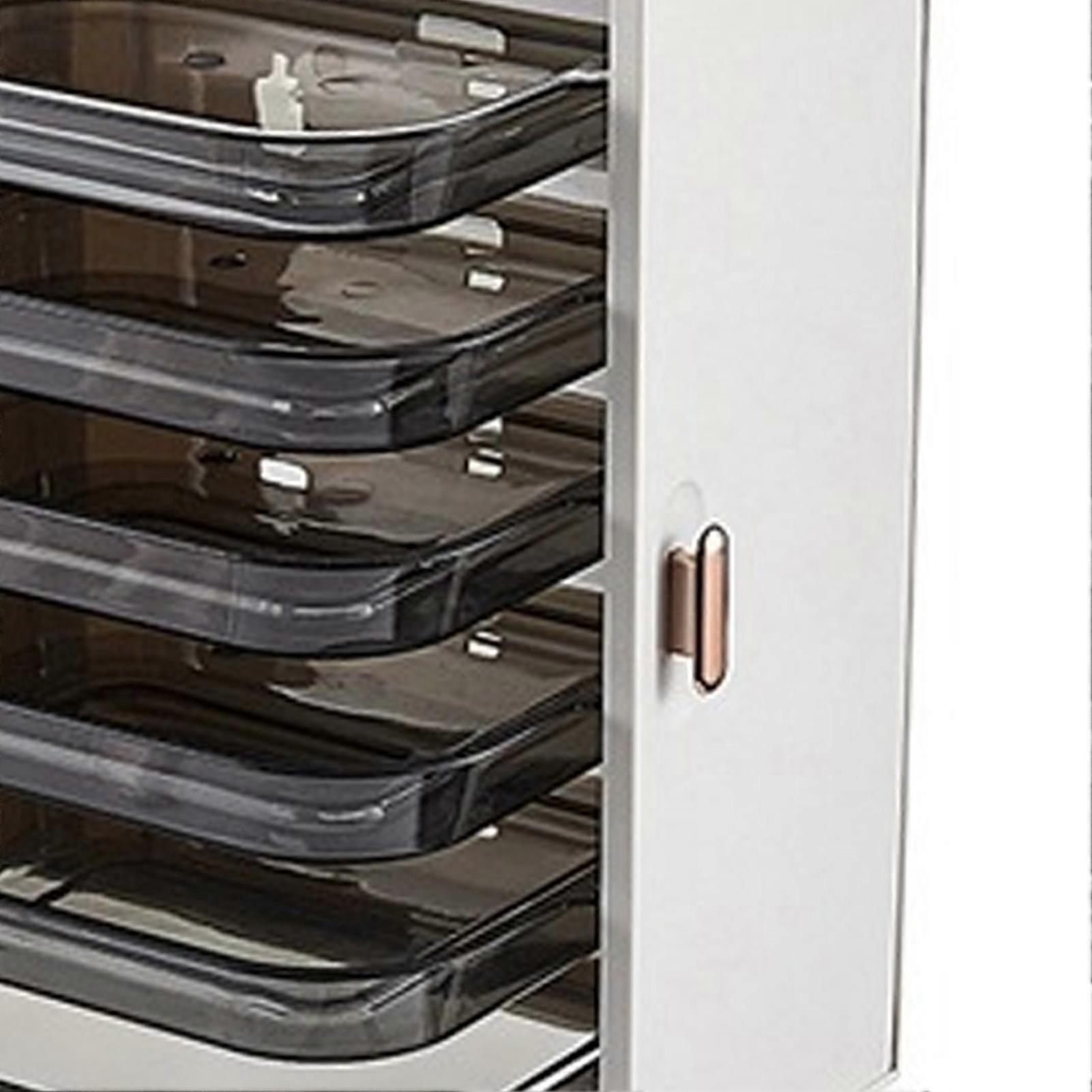 Foldable 6-Layer PET Kitchen Rack Wall Mounted Plate Organizer Pearl White