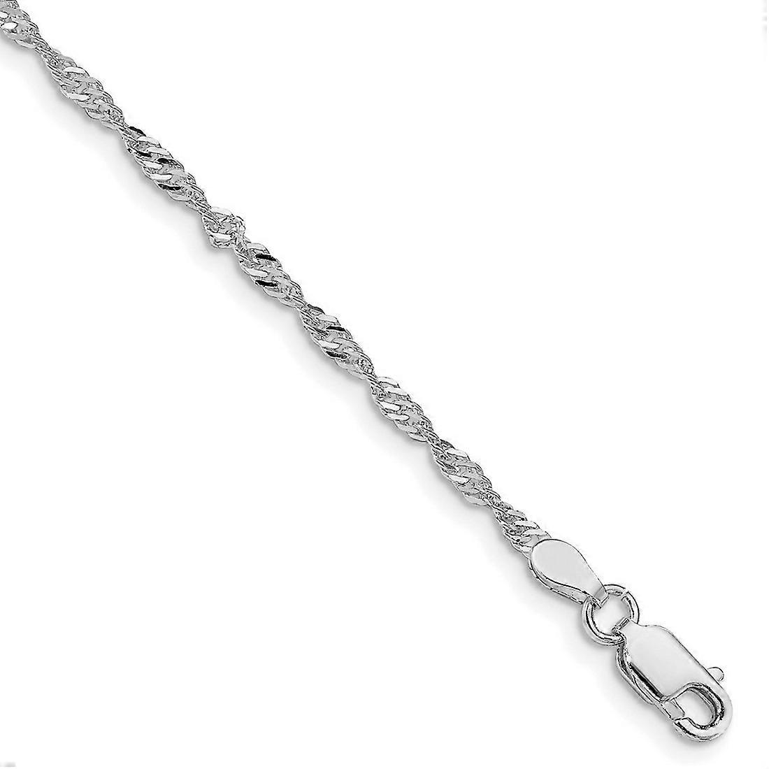 Srebro próby 925 pozłacane rodem 2mm Singapore Chain Naszyjnik łańcuszek dla kobiet i mężczyzn - Długość: 16 do 24