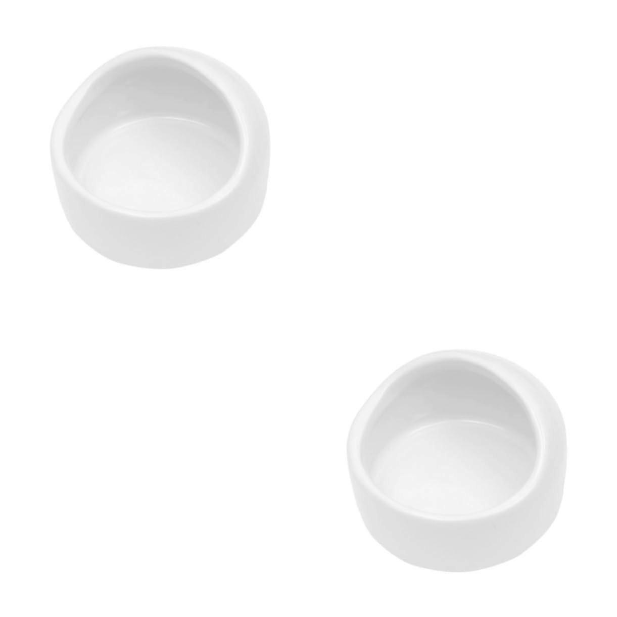 2pcs Non-Slip Small Ceramic Pet Bowl for Hamsters and Guinea Pigs, Easy to Clean, Durable, 4-Inch Size, Non-Tip Design